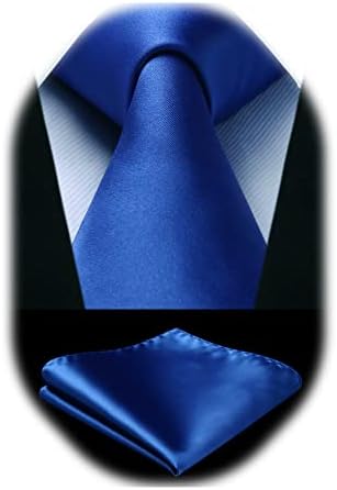 היסדרן גברים בצבע אחיד עניבות רשמיות סאטן עניבה וכיס כיכר סט קלאסי חתונה עסקים עניבה & מגבר; מטפחת