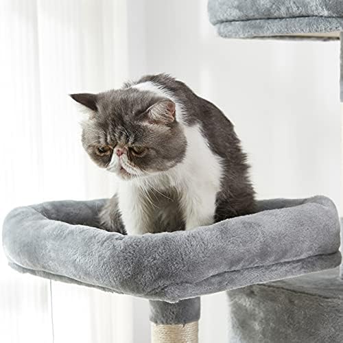 חתול עץ, 67 סנטימטרים רב-רמת חתול מגדל, חתול טיפוס עץ עם סיסל-מכוסה מגרד הודעות, מרופד פלטפורמה, ערסל