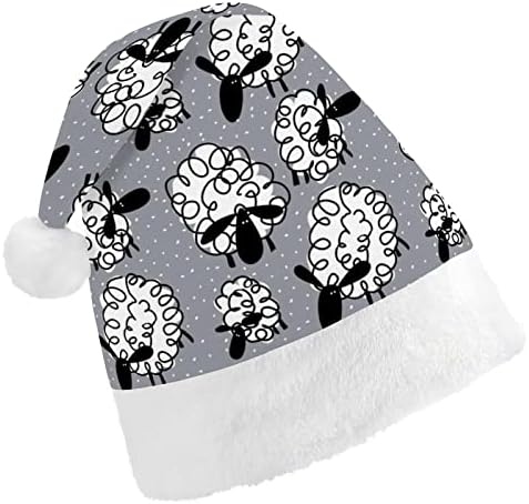 מצחיק כבשים חג המולד כובע סנטה כובע עבור יוניסקס מבוגרים נוחות קלאסי חג המולד כובע עבור מסיבת חג המולד
