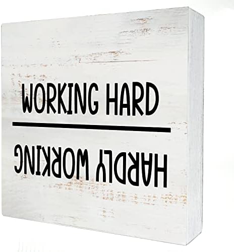 עבודה קשה בקושי עבודה עץ תיבת סימן דקור כפרי מצחיק משרד ציטוט עץ תיבת סימן בלוק פלאק עבור קיר שולחן