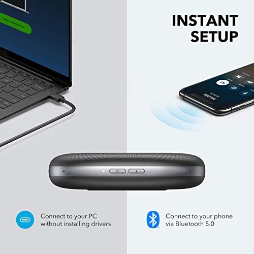 Anker PowerConf & Anker Powerexpand+ חבילת ועידה, רמקול Bluetooth עם איסוף קול משופר ועיצוב נייד, USB C קומפקטי