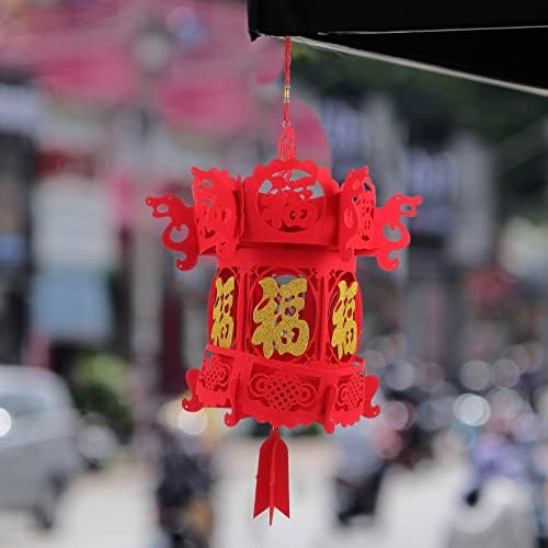 קישוט נברשת באנג'לייה פסטיבל האביב פנס פנס סיני תלת מימד אדום פנס אדום תליון ברי מזל סיני לסינית 2022