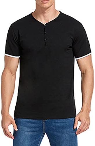 חולצת טריקו לקיץ לחולצת פולו לגברים שרוול קצר שרוול אחיד צמרות עסקים כפתור דש הנלי חולצות