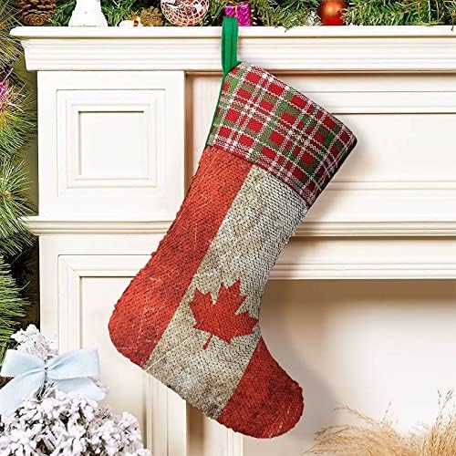 דגל קנדה נצנץ לחג המולד גרב קירות מבריקים קישוטים לקישוטים למסיבת חג עץ חג המולד