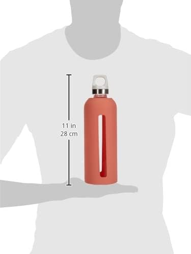 Sigg - בקבוק מי זכוכית - כוכב רוד ביישן - כיסוי סיליקון רך - אטום דליפות - מדיח כלים בטוח - BPA חינם - זכוכית