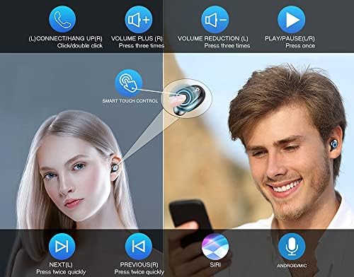 Volt Plus Tech Travel Travel אלחוטי v5.1 אוזניות תואמות ל- Samsung GT-S7262 מעודכן מיקרו דק