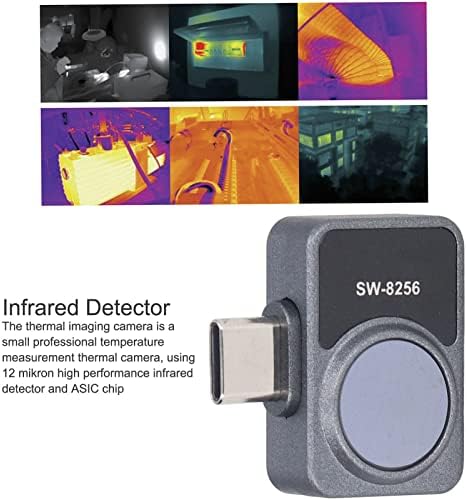 מצלמה תרמית של Qinlorgo, קטנות קומפקטיות, פונקציה אור כפול USB סוג C סגסוגת אלומיניום תרמית Imager לשיפוץ