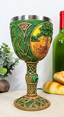 אברוס מתנה גדול עתיק סלטיק קדוש עץ של חיים היגדרזיל יין גביע גביע כוס צלמית 8 עוז סמל של התחדשות