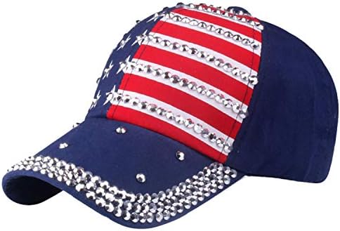ארהב דגל בלינג בייסבול כובע אמריקאי דגל כותנה שטף רקום בייסבול כובע ניצוץ ריינסטון ארהב דגל היפ הופ