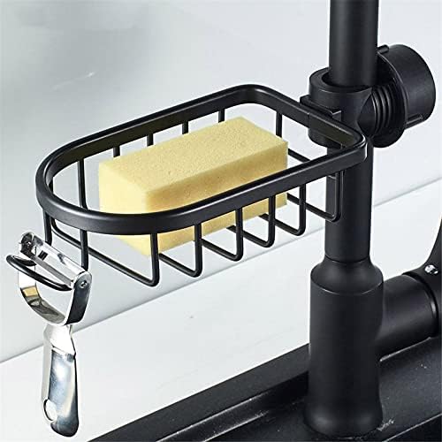 מדף אמבטיה של UXZDX, מקלחת שחורה אחסון סלסול סל אחסון מתלה מתכווננת מדף ניקוז מנוף למטבח מתלה לאחסון מתלה