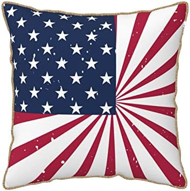 חבילת Myshe של 2 קטיפה דגל אמריקאי ייחודי כרית דקורטיבית כיסוי כיסוי ספה מכונית חדר שינה 18 x 18 -אינץ '45 x 45