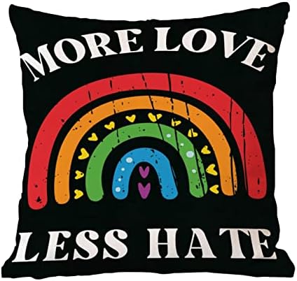 LGBTQ קשת גאווה גאווה הומוסקסואלית לזרוק כיסוי כרית יותר אהבה יותר כרית שנאה כרית כרית כיסוי