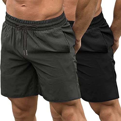 COOFANDY MES 2 Pack Pack Wabing מכנסיים קצרים מהיר יבש פיתוח גוף הרמת משקולות אימונים אימונים בריצה עם כיסים