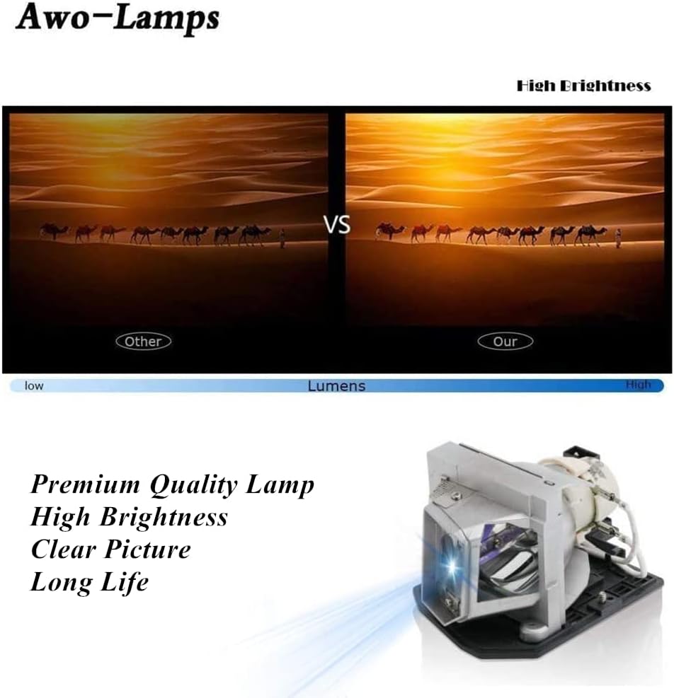 AWO נורת מנורת UHP מקורית עבור BL-FU240A / SP.8RU01GC01 / BL-FU190E / SP.8VC01GC01 עם דיור לאופטומה HD25E,