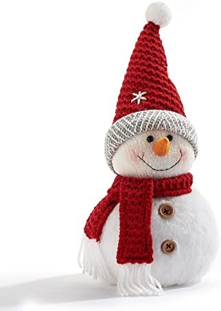 מתנה 682597 עיצוב איש שלג לחג המולד, 9.06 אינץ ', פוליאסטר, אבן, במבוק, מתכת ופלסטיק