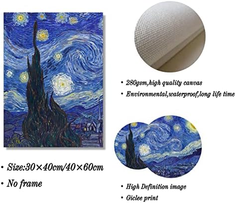 ינמו ואן גוך כוכבי כוכבים קיר קיר אמנות ציורי שמן רבייה רבייה בד מודרני הדפס יצירות אמנות מופשטות תמונות