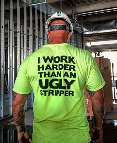 אל תהיה ריצ'רד-היי ויס בטיחות צהוב/ירוק עבודות בנייה מצחיקות חולצת טריקו