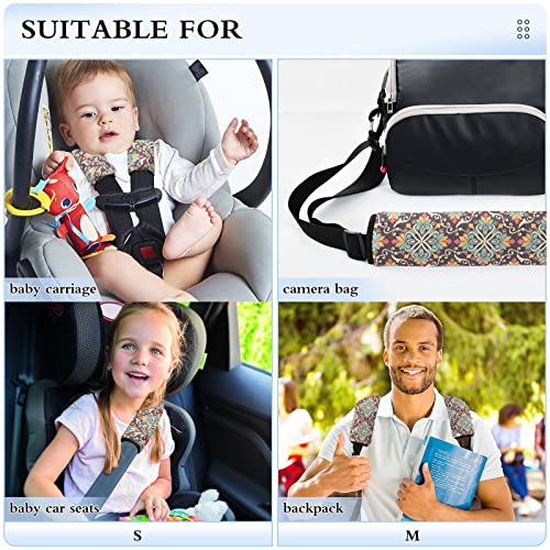 כיסויי רצועת מושב רכב של Boho Mandala לילדים לתינוק 2 מחשב רכב מושב רכב רכב כרית כרית כרית כרית מגן רצועת מושב