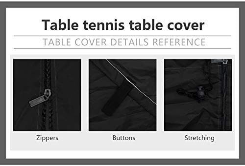 טניס שולחן Orqihod כיסוי חיצוני עמיד למים עמיד למים קיפול פינג פינג שולחן כיסוי עם רצועת אבזם, גודל 65x28x73