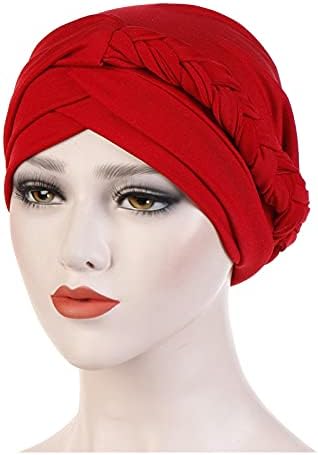 אתני טורבן לנשים אופנה טוויסט קשר הכימותרפיה בימס אלסטי כיסוי ראש גולגולת כובעי מוצק צבע רפוי בארה