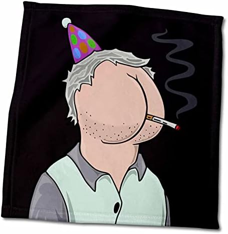 3 דרוז קת פנים עם אחי במסיבה, מעשן סיגריה, רקע שחור - מגבות