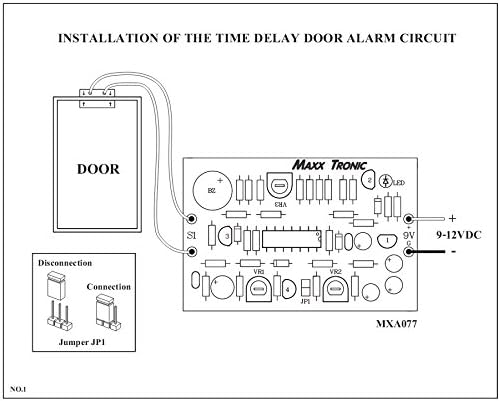 אזעקת חלונות דלת עם עיכוב זמן 10-160 שניות ערכה מורכבת 9-12VDC
