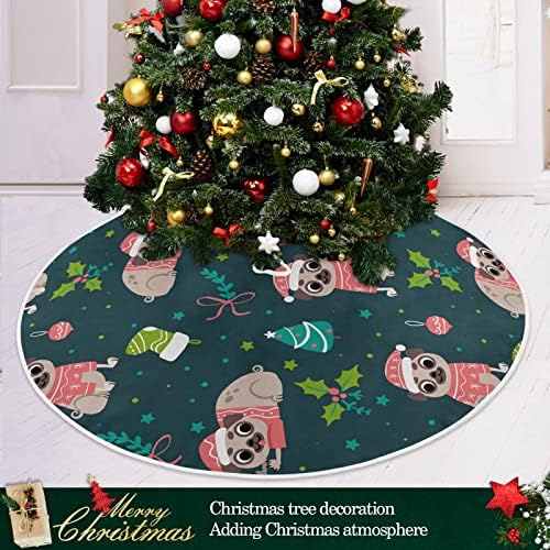 חג מולד שמח חצאית עץ חג המולד מצחיק 36 אינץ 'תפאורה ביתית לחצאית עץ חג המולד מחצלת קישוטים לחג המולד קישוטים