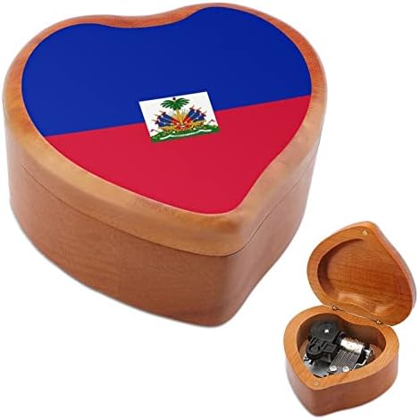 דגל קופסת המוזיקה של האיטי עץ מתנה קופסא מוזיקלית וינטג 'ליום הולדת חג המולד חג האהבה