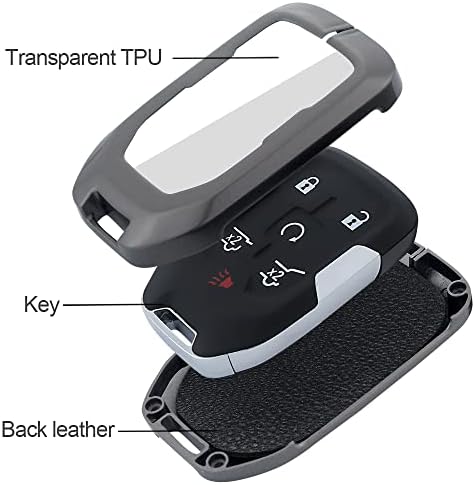 Kesenloe עבור מכסה FOB מפתח GMC עם מחזיק מפתחות של AirTag, מכונית מתכת מכונית מתכת מחזיק קייס