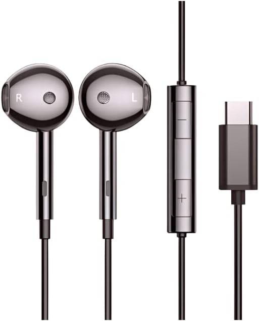 אוזניות USB C החלפת Samsung Z flip4 flip4, Stereo מסוג Hifi מסוג C אוזניות אוזניות קווית בקרת נפח מיקרופון