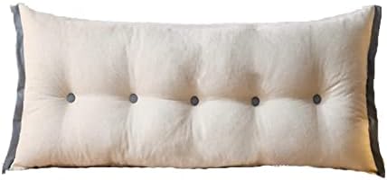 מיטת Jemmco כריות ארוכות ראש ראש, ראש מלבני מלבני קריאת כרית גוף, עם עיצוב רצועות אלסטיות וכיסוי