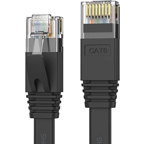 Senetem Cat 6 כבל Ethernet 25 רגל, חוט אתרנט במהירות גבוהה, כבל LAN דק עם RJ45, חוט תיקון רשת שטוח