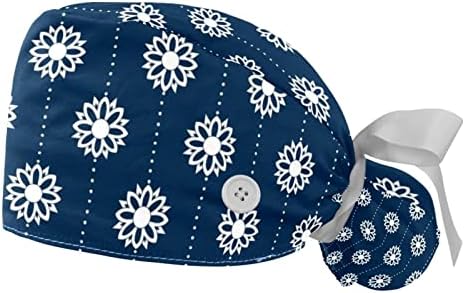 כובע עבודה של 2 יחידות עם כפתור סרט כפתור לאחור כובעי קוקו כחולים לנשים לנשים
