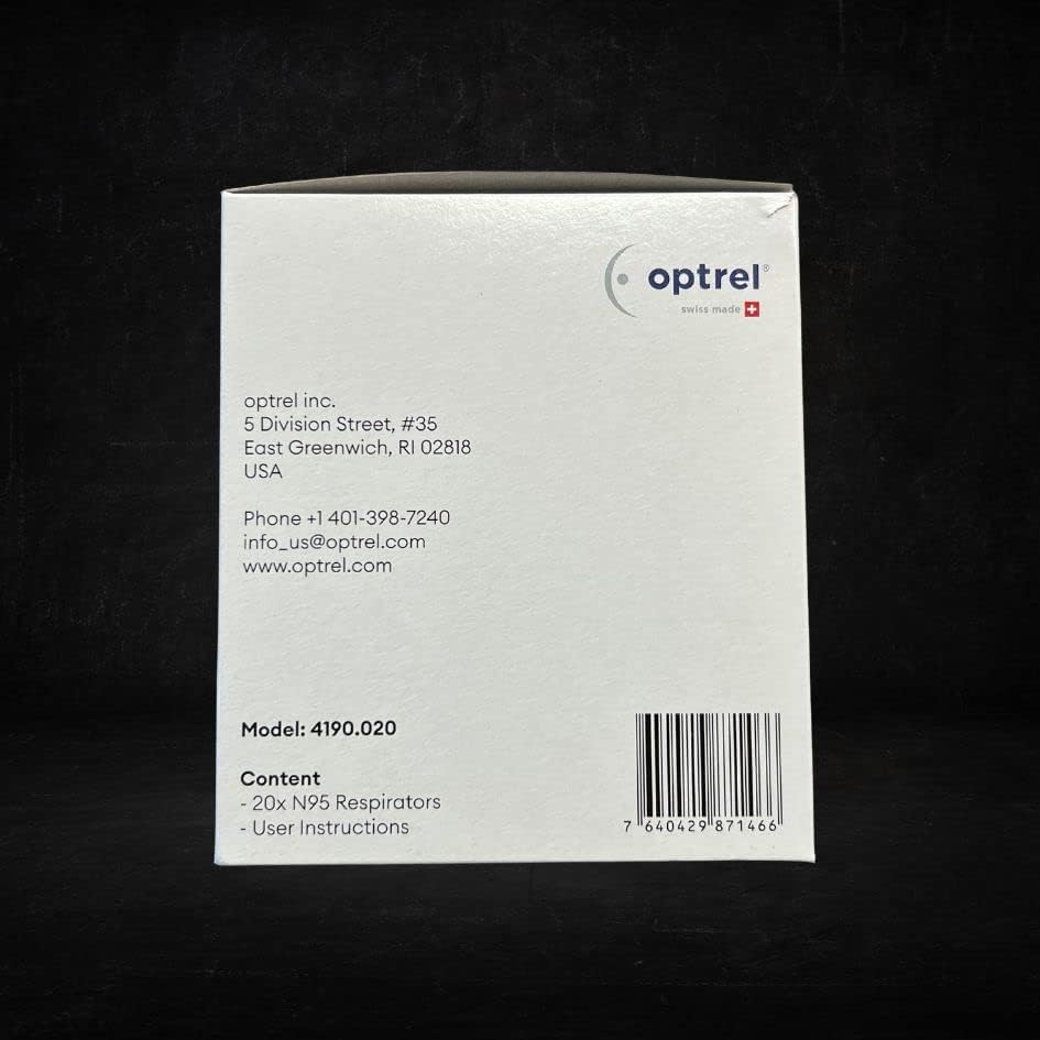 OPTREL P.AR CLEAR N95 מסכות שוויצריות תוצרת TC-84A-9434 20 חבילה 4190.020