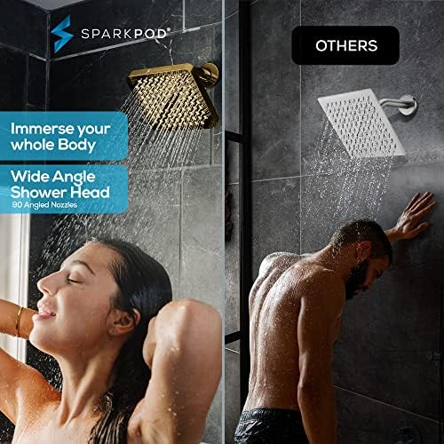 ראש מקלחת של SparkPod - גשם בלחץ גבוה - מראה מודרני יוקרתי - התקנה של 1 דקה של 1 דקה - ההחלפה המתכווננת