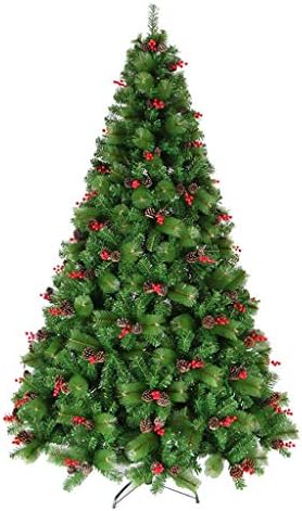 זמדזה חלבית אורן מתוק עץ חג המולד מלאכותי מעוטר באונוסי אורן ופירות יער אדומים ， עץ חג המולד של אשוח