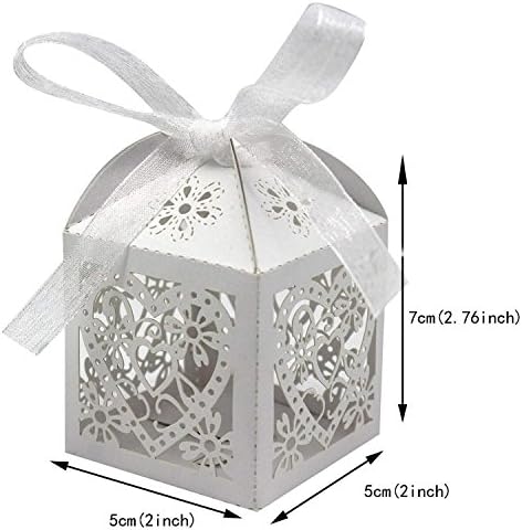 Kposiya 100 חבילה אהבה לייזר לייזר חתך מסיבת חתונה קופסא שקית ממתקים קופסאות שוקולד קופסאות