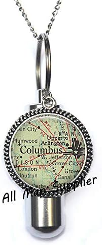 AllMapsupplier Cermation Cermation Urn שרשרת, קולומבוס, אוהיו Urn Columbus Map שרשרת כד, Columbus