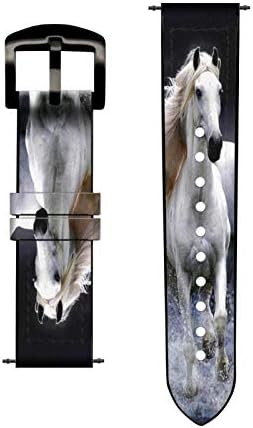 CA0030 עור סוס לבן וסיליקון רצועת רצועת שעונים חכמה לסמסונג גלקסי שעון שעון 3, Gear S3 דגמים Gear