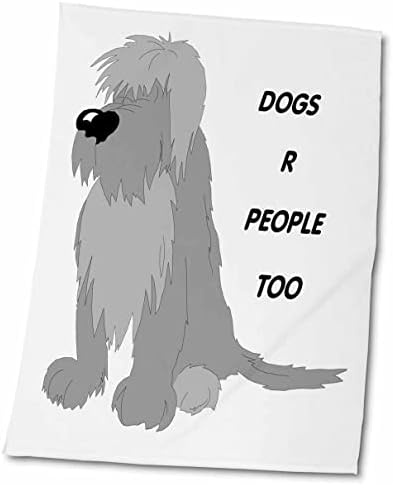 3drose הומור פלורן - כלב אפור מקסים עם כלבים גם אנשים - מגבות