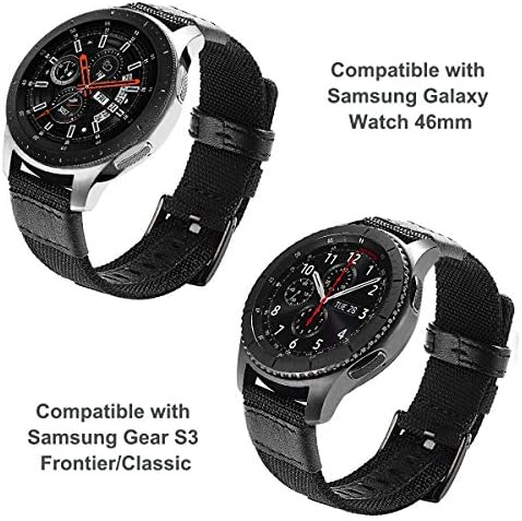 Maxjoy Galaxy Watch 46 ממ/ Galaxy Watch 3 להקות 45 ממ, Gear S3 Frontier להקת ניילון קלאסית, 22