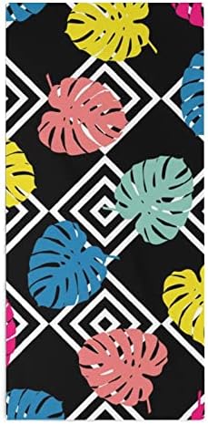 עלים טרופיים צבעוניים מגבת כביסה 28.7 x13.8 מטליות פנים סיבי סופר -סין מגבות סופגות מאוד מגבות