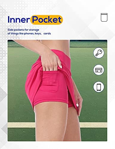 Tennis Skorts Tennispower לנשים עם כיסים ספורט חצאיות גולף שחורות המפעילות קיץ אתלטי