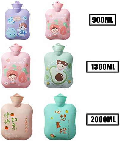 גומי חם מים בקבוק עם חמוד דפוס מים מילוי יד מים חמים בקבוק עם כיסוי עבור נשים בנות ילדים