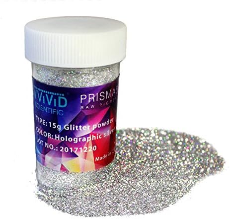 Vvivid prisma65 אבקת פיגמנט מכסף הולוגרפי נצנצים 15 גרם x 2 חבילה