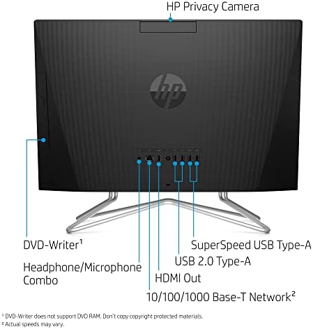 HP 2022 החדש ביותר 22 אינץ 'FHD IPS מסך מגע מחשב שולחני All -in -One - ליבות כפולות AMD Ryzen