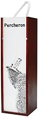 Art Dog Ltd. פרצ'רון, קופסת יין מעץ עם תמונה של סוס
