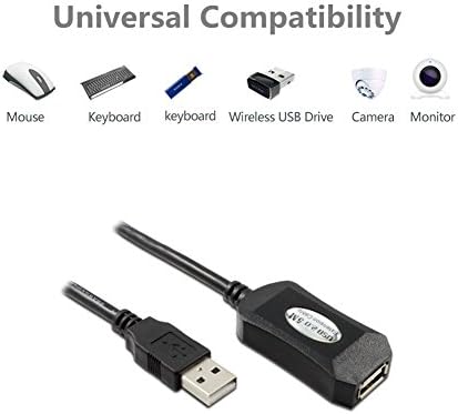 TechToo USB 2.0 כבל הרחבה 16 רגל USB משחזר פעיל סוג סוג A זכר לנקבה עם צ'יפס בוסטרים לאותים מובנים