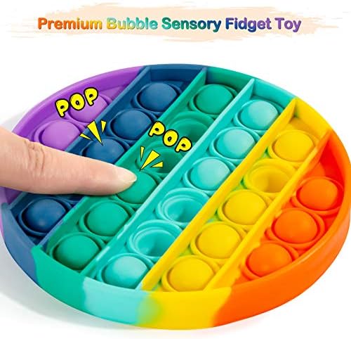 Ireenuo Push ו- Pop Bubble Sudget צעצוע חושי, אוטיזם צרכים מיוחדים צעצוע סיליקון לילדים ומבוגרים קשת