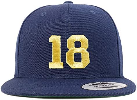 טרנדי הלבשה חנות מספר 18 זהב חוט שטוח ביל סנאפבק בייסבול כובע